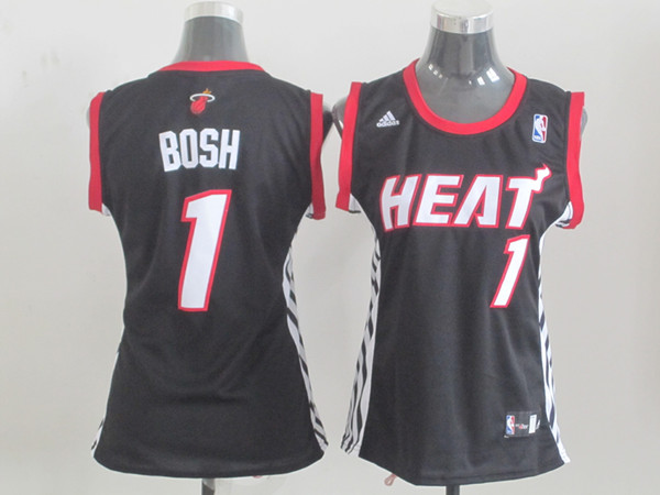  NBA Women Miami Heat 1 Chris Bosh Swingman Black Jerseys